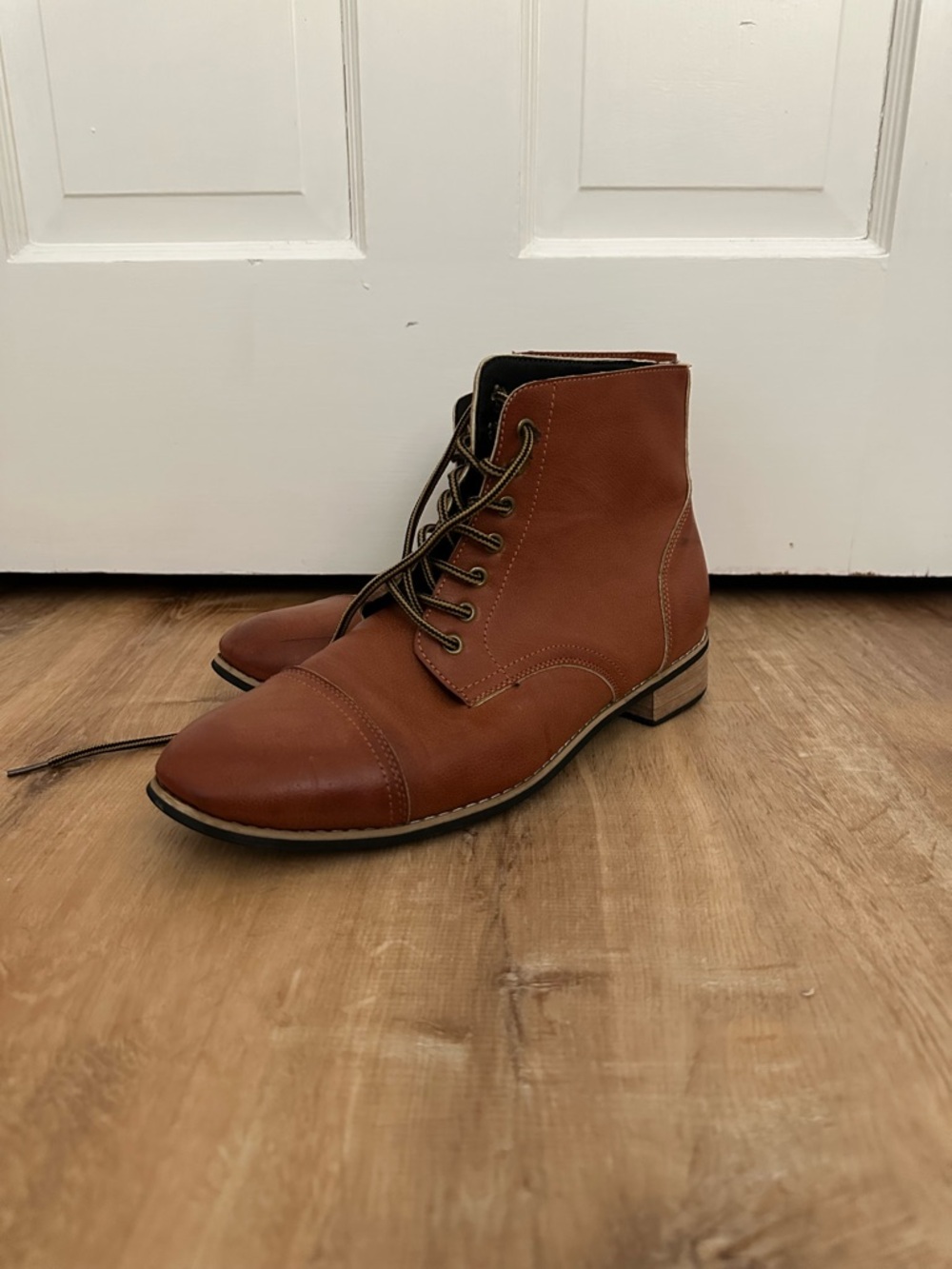 Men's Brown Leather Lace-Up Ankle Boots